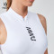 HUCAI Sportswear Manufacturer OEM Polyester Spandex Silk Screen Logo On Zip Golf Tank Top For Women