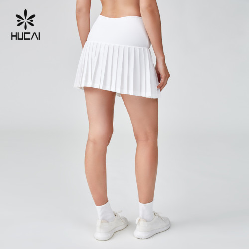 HUCAI Sportswear Manufacturer OEM Tennis Skirt High Waist Pleat A-line With Inner Shorts