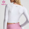 HUCAI Sportswear Manufacturer OEM Women's Yoga Crop Top Sexy Knot Cross Front V-neck