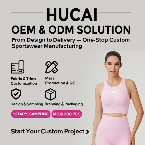 HUCAI Sportswear Manufacturer OEM Women's Seamless Bonded Cross-Back Sports Top