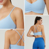 HUCAI Sportswear Manufacturer Custom Low Support Yoga Bra with Front Ruching