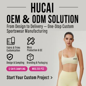 HUCAI Sportswear Manufacturer Custom Scoop Neck Low Support Yoga Bra with Adjustable Straps