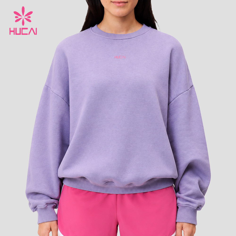 Custom Graphic Back Print Crewneck Sweatshirt for Gym and Athleisure Brands — Front view with small chest logo
