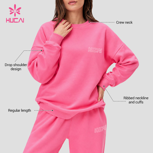 Custom Embroidered Logo Crewneck Sweatshirt in Three Colours for Activewear Brands