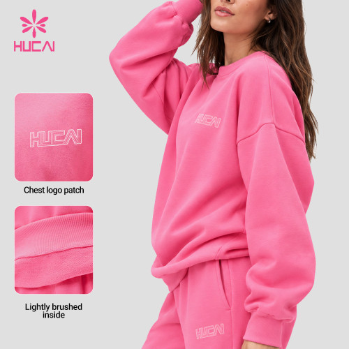 Custom Embroidered Logo Crewneck Sweatshirt in Three Colours for Activewear Brands