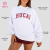 Custom Polka Dot Graphic Crewneck Sweatshirt with Ribbed Trims for Gym Wear Brands