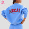 Custom Crewneck Sweatshirt with Drop Shoulder and Back Graphic for Gym Wear Brands