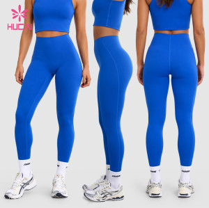 Custom High Waist Full Length Leggings with Silicone Hem Grip for Gym Wear Brands