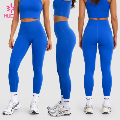 Custom High Waist Full Length Leggings with Silicone Hem Grip for Gym Wear Brands