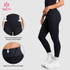 Custom High Waist Full Length Leggings with Silicone Hem Grip for Gym Wear Brands