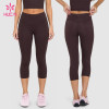 Custom Dot Print Capri Leggings with Double-Layer Waistband for Studio Labels