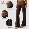 Custom Low Rise Wide Leg Trouser with Two-Tone Check Waistband for Athleisure Brands