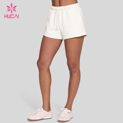 Custom Polka Dot Sweat Shorts with Internal Drawcord for Studio and Lounge Labels