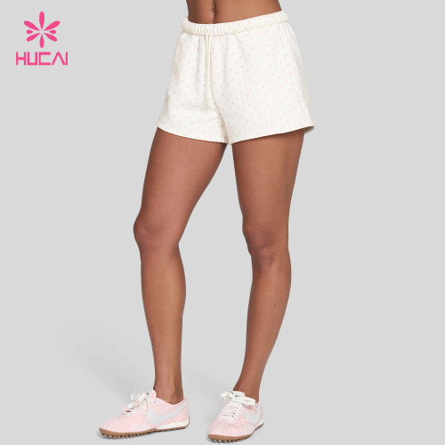 Custom Polka Dot Sweat Shorts with Internal Drawcord for Studio and Lounge Labels