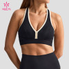 Custom Racerback Sports Bra with Contrast Binding for Gym Wear Brands