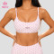 Custom Polka Dot Sports Bra with Adjustable Straps for Studio Labels
