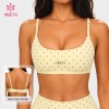 Custom Polka Dot Sports Bra with Adjustable Straps for Studio Labels