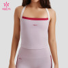 Custom Square Neck Longline Tank Top with Cross Back for Gym Labels