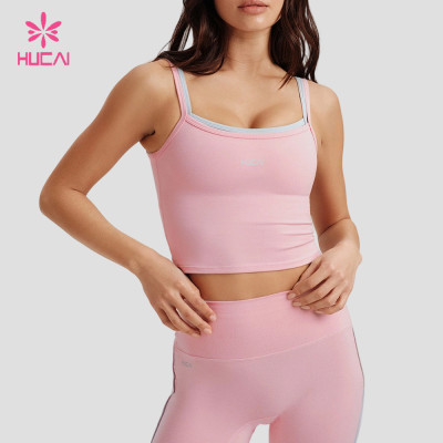 Custom Layered Strap Training Cami with Deep U-Back for US Activewear Brands