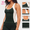 Custom Color Block Racerback Tank Top with Double-Row Stitching for Gym Labels