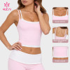 Custom Double-Layer Scoop Neck Tank Top with Polka Dot Underlayer for DTC Brands