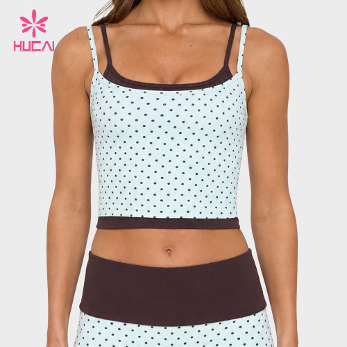 Custom Double-Layer Scoop Neck Tank Top with Polka Dot Underlayer for DTC Brands