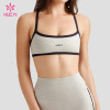Custom Scoop Neck Sports Bra with Contrast Binding for Private Label Brands