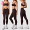 Custom Ruched Leggings and Sports Bra Set with Wide Straps for Studio Labels