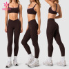 Custom Ruched Leggings and Sports Bra Set with Wide Straps for Studio Labels