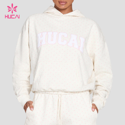 Custom Oversized Polka Dot Hoodie with Dropped Shoulder for Gym Wear Brands