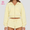 Custom Cropped Zip-Up Hoodie with Dual Front Pockets for Athleisure Brands