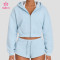 Custom Cropped Zip-Up Hoodie with Dual Front Pockets for Athleisure Brands