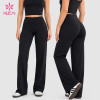 Custom Straight Leg Pants with High Waist and Minimal Seams for Athleisure Brands