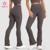 Custom Full Length Flare Pants with High Waist for Yoga and Studio Labels