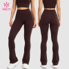 Custom Full Length Flare Pants with High Waist for Yoga and Studio Labels