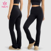 Custom Full Length Flare Pants with High Waist for Yoga and Studio Labels