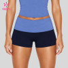 Custom Foldover Waistband Biker Shorts with Color Block Waist for US Gym Brands