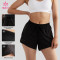 Custom High Waist Drawstring Running Shorts with Zip Pockets for Gym Labels