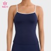Custom Spaghetti Strap Camisole with Built-In Bra and Contrast Trim for Gym Labels