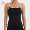 Custom Spaghetti Strap Camisole with Built-In Bra and Contrast Trim for Gym Labels
