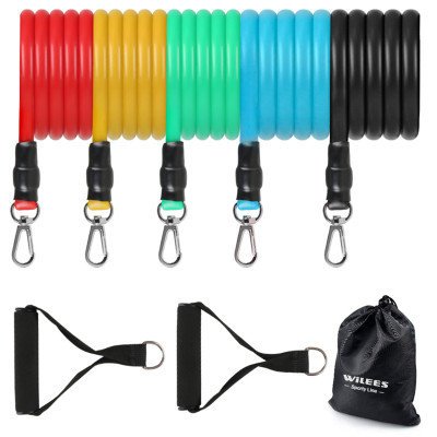 WiLEES Custom Resistance Bands Set Adjustable Pull Up with Handles Door Anchor for Pilates Workouts Gym Training Wholesale