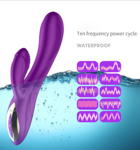 Silicone double-headed female G-spot stimulation vibrator