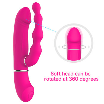 Female swing vibration simulation penis vibrator charging soft silicone turn beads female masturbation apparatus foreign trade explosion models