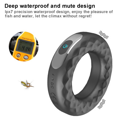 Rechargeable Silicone Vibration Lock Fine Ring Male Delay Masturbation Adult Products