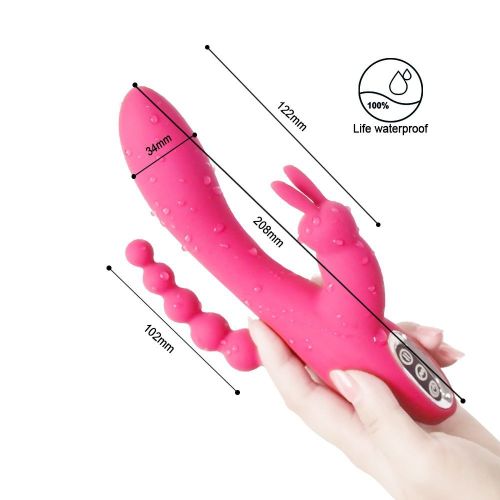 Female AV vibrator rabbit 6 even pull beads massage stick thrust G-point masturbation adult sex toys wholesale