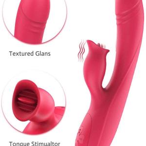 Women's telescopic stick av vibrator can lick massage stick G-point massage vibration can be heated shock rod massage appliance