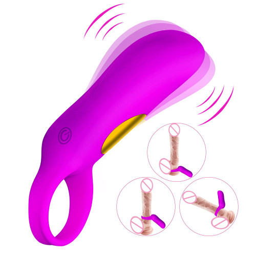 Silicone vibration lock fine ring male 10 frequency vibration ring delay collar USB charging fun couple sharing lock fine