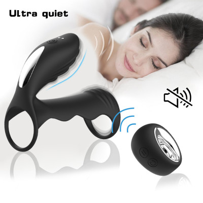 Male lock fine ring massager silicone electric multi-frequency vibration adult male sex masturbation supplies