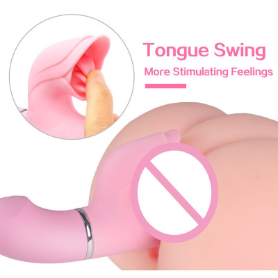 Female vibrator rechargeable tongue lick rotating vibrator massager heating and waterproof massage stick new products wholesale