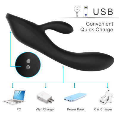 Vibrator rechargeable double-headed massage vibrator female silicone fun vibrator masturbation device